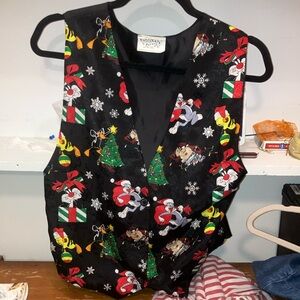 Festive Black Christmas Vest